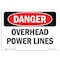 Signmission Safety Sign, OSHA Danger, 3.5" Height, 5" Width, Overhead Power Lines, Landscape OS-DS-D-35-L-1682 - alternate 1